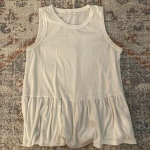 White peplum tank top, size small.